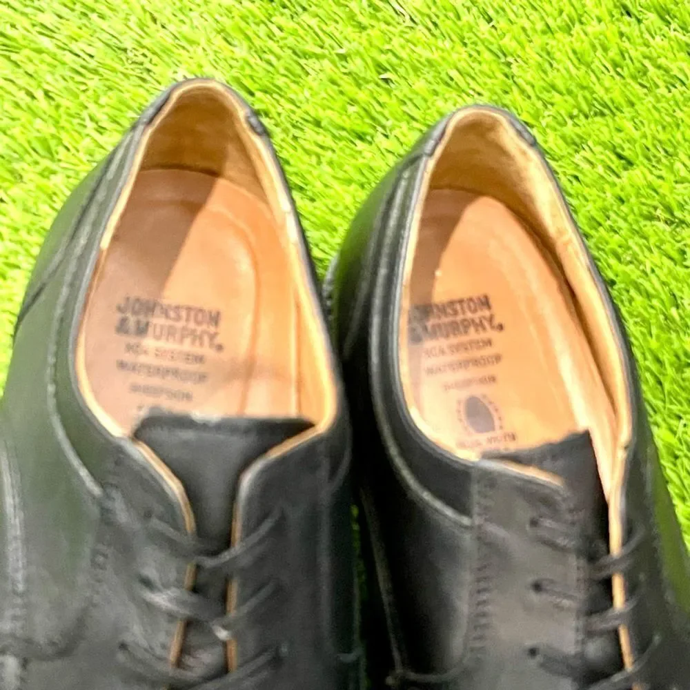 Johnston & Murphy Pattinson XC4 Waterproof Black Plain Toe Oxfords. Size 10.5M